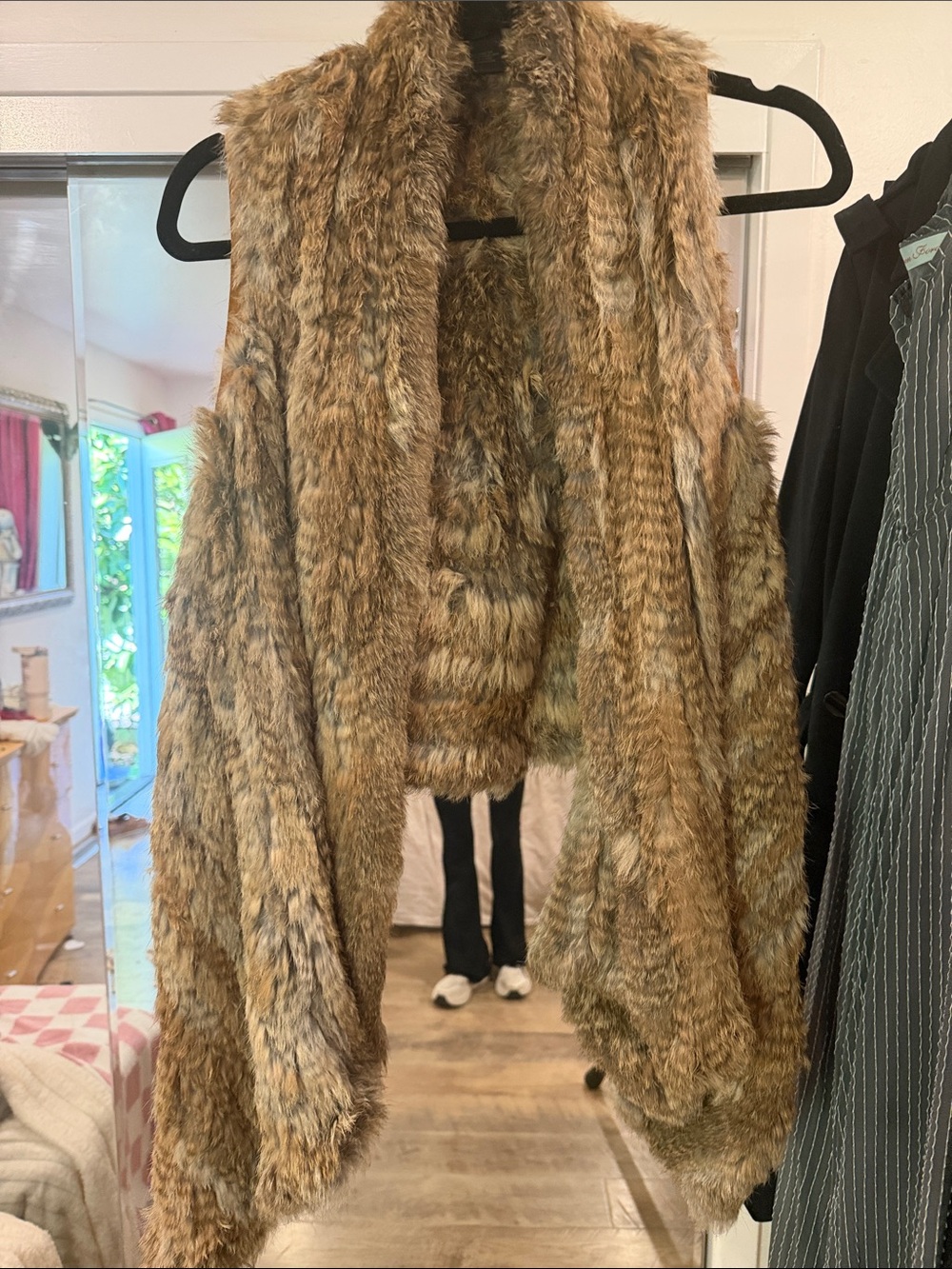 Plush Brown Fur Open-Front Vest vintage Y2K ❤️
